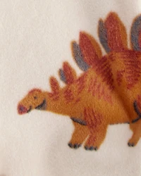 Toddler Boy Dinosaur DreamPlush Snug Fit Long-Sleeve 1-Piece Pajamas - Tan