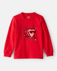 Toddler Boy Valentine's Day Heart Throb Long-Sleeve Graphic Tee - Red