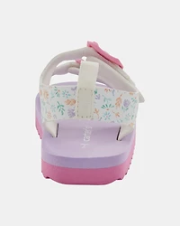 Toddler Casual Floral Sandals - Pink/White