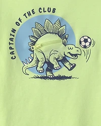 Toddler Boy 'Captain Of The Club' Dinosaur Graphic Tee - Green