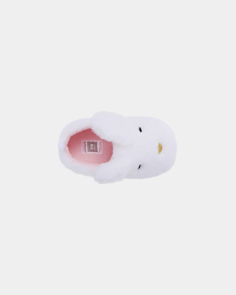 Girls Bunny Slippers - White