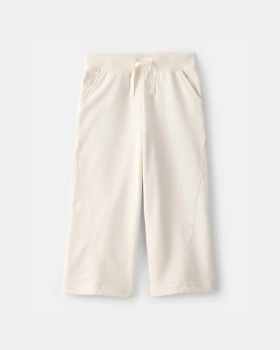 Toddler Girl French Terry Wide-Leg Active Pants - Ivory