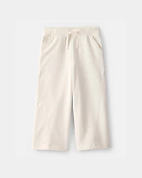 Toddler Girl French Terry Wide-Leg Active Pants - Ivory