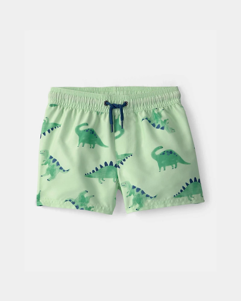 Toddler Boy 2-Piece Dinosaur Rashguard & Swim Trunk Set