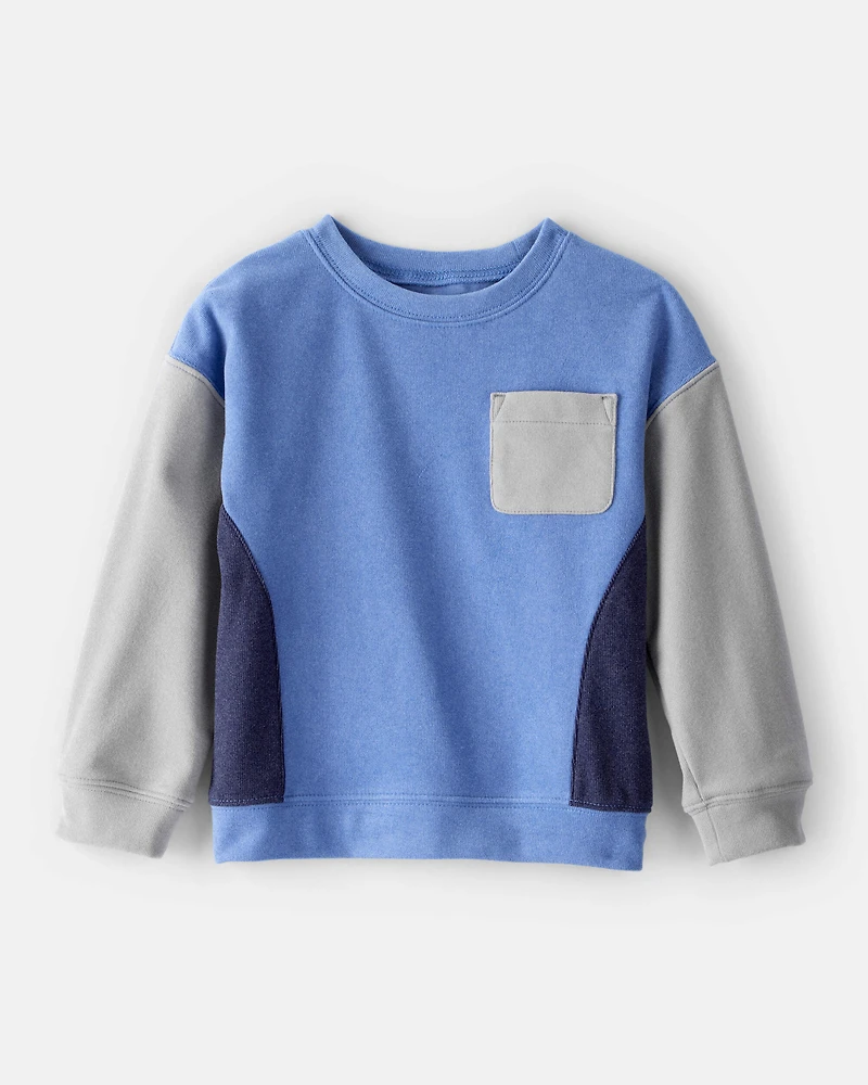 Toddler Boy 2-Piece Colorblock Pullover Sweatshirt & Joggers Set - Blue