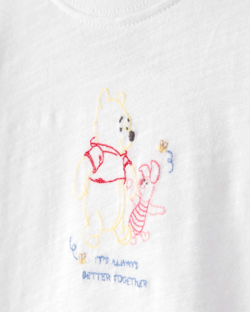 Baby Disney© Winnie the Pooh Embroidered Graphic Tee - White