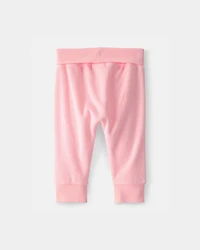 Baby Girl Terry Pants - Pink