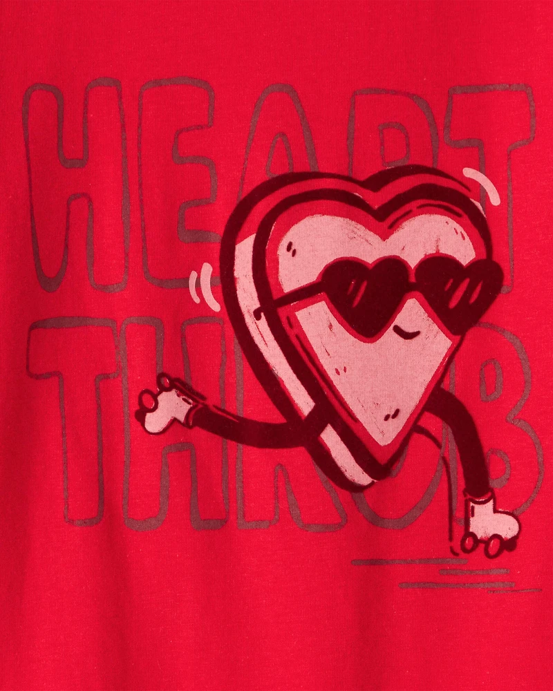 Boys Valentine's Day Heart Throb Long-Sleeve Graphic Tee - Red