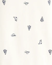 Baby Boy 5-Pack Cowboy Print Cotton Multipack Bodysuits - Blue/White/Orange/Green