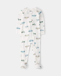 Baby Boy Car Print PurelySoft Footie 1-Piece Pajamas - Ivory