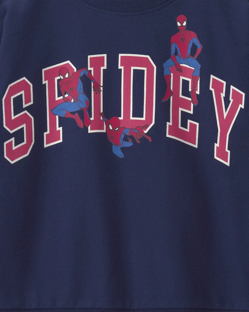 Boys ©Marvel Spider-Man Pullover Sweatshirt - Navy Blue
