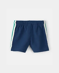 Baby Boy Striped French Terry Shorts - Blue/Green