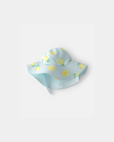 Baby Girl Reversible Lemon Swim Hat - Blue