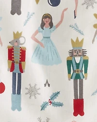 Toddler Girl Organic Cotton Dress in Nutcracker Print