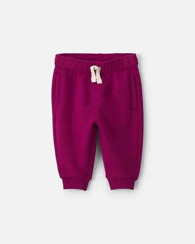 Baby Girl Fleece Pants - Maroon