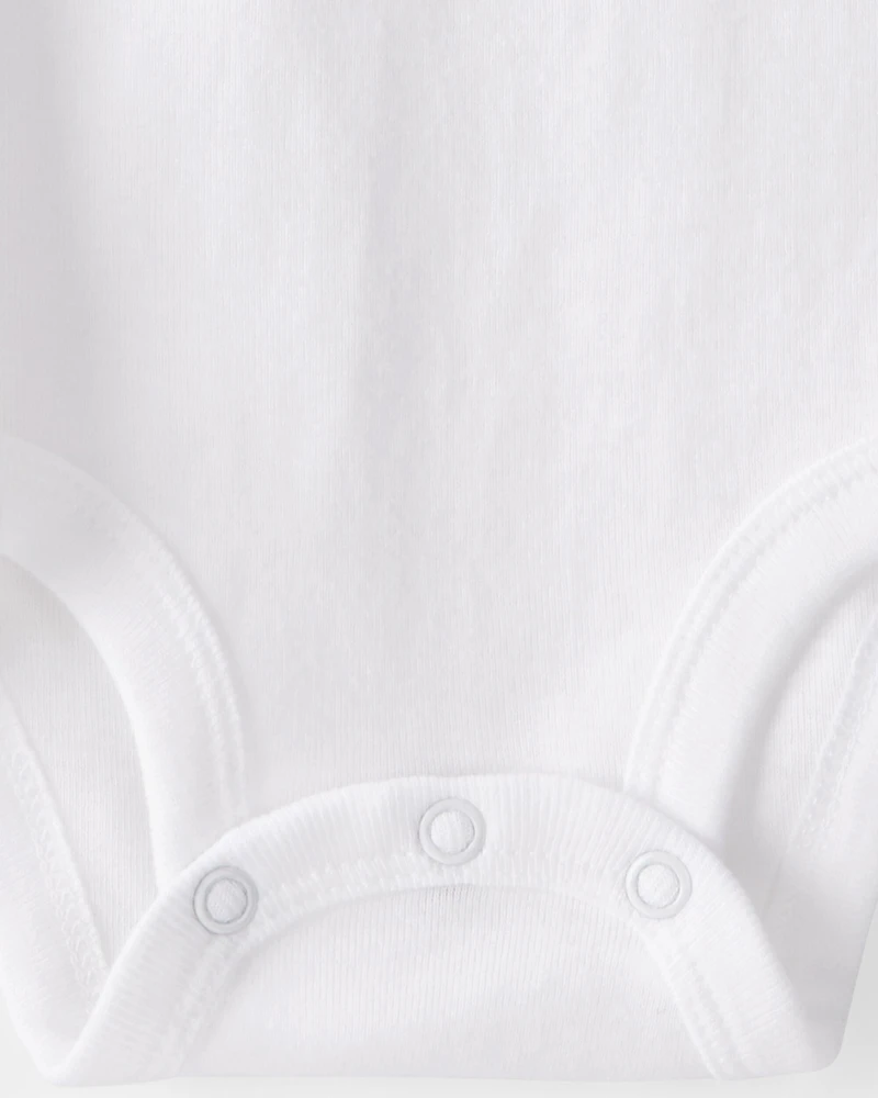 Baby 10-Pack Sleeveless Cotton Bodysuits - White