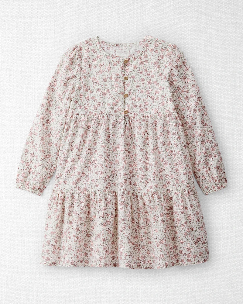 Girls Organic Cotton Dress in Prairie Blossom Print