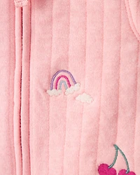 Baby 3-Piece Fruit Embroidered Little Vest Set - Pink/Ivory
