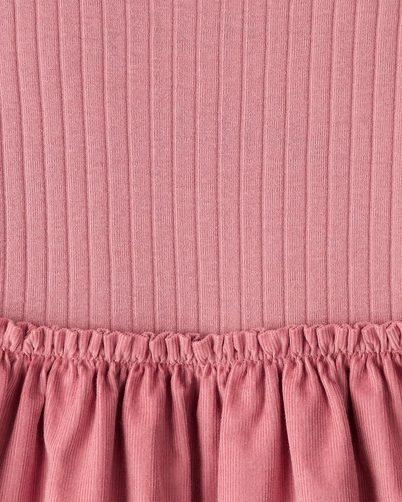 Toddler Girl Rib Knit Dress - Pink