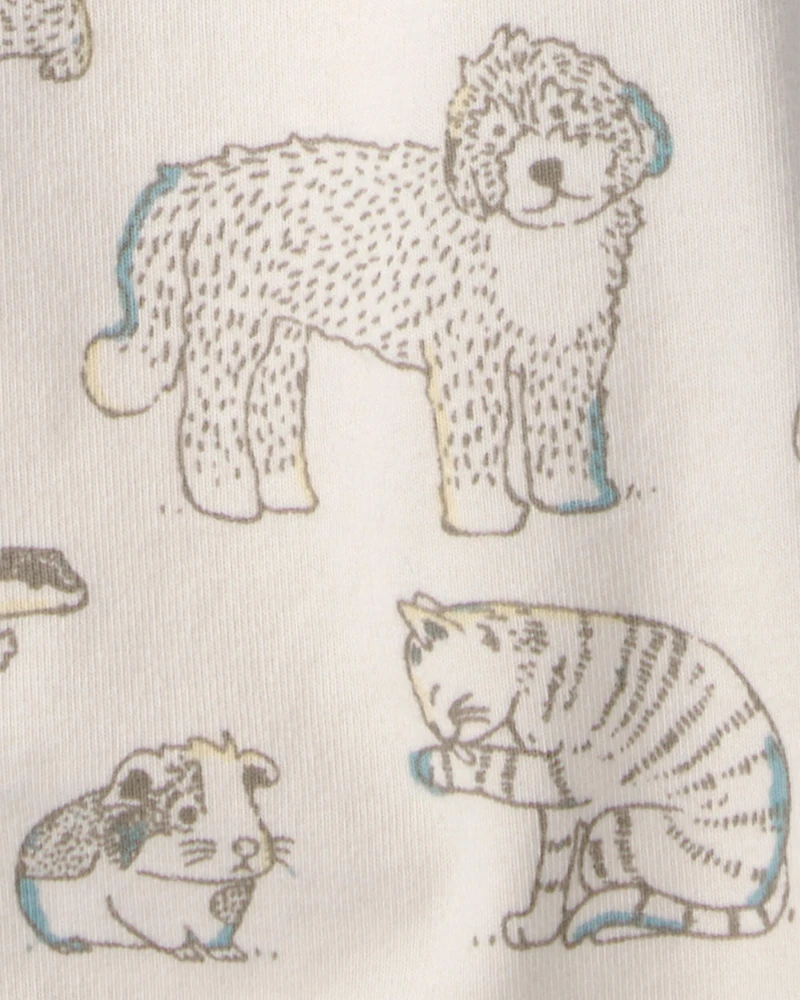 Baby 2-Pack Organic Cotton Rompers in Pet Print