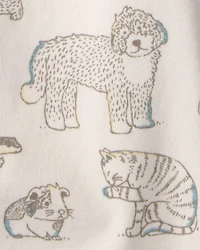 Baby 2-Pack Organic Cotton Rompers in Pet Print