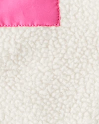 Baby Girl 3-Piece Fleece Vest Outfit Set - Pink