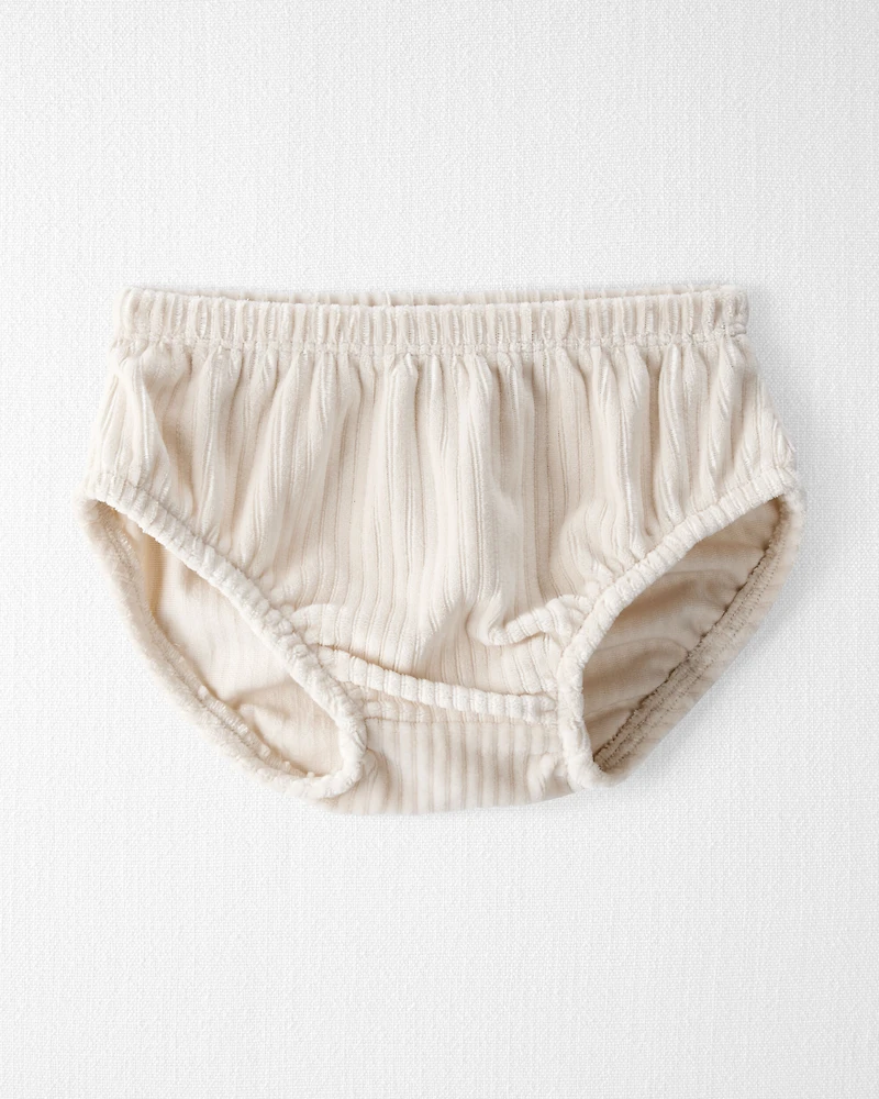 Baby Girl Recycled Ribbed Velour Dress