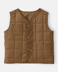 Toddler Boy Sleeveless Puffer Vest - Brown