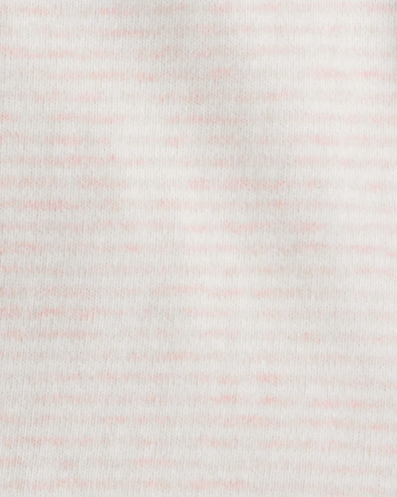 Baby Girl 2-Piece Striped Flutter-Sleeve Long-Sleeve Top & Pant Set - Pink/Cream