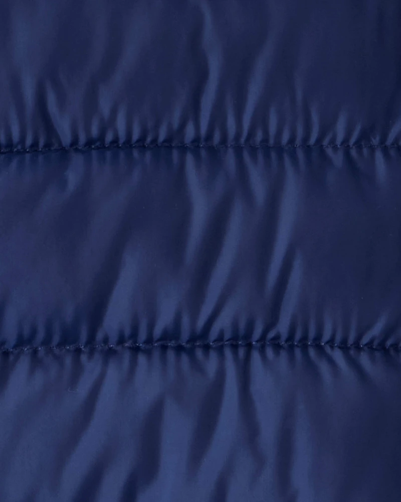 Baby Packable Hooded Puffer Jacket - Navy Blue