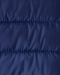 Baby Packable Hooded Puffer Jacket - Navy Blue