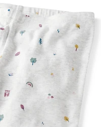 Kid Organic Cotton Pajamas in Nature Icon Print