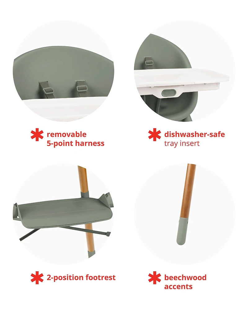 EON 4-in-1 High Chair - Thyme Green