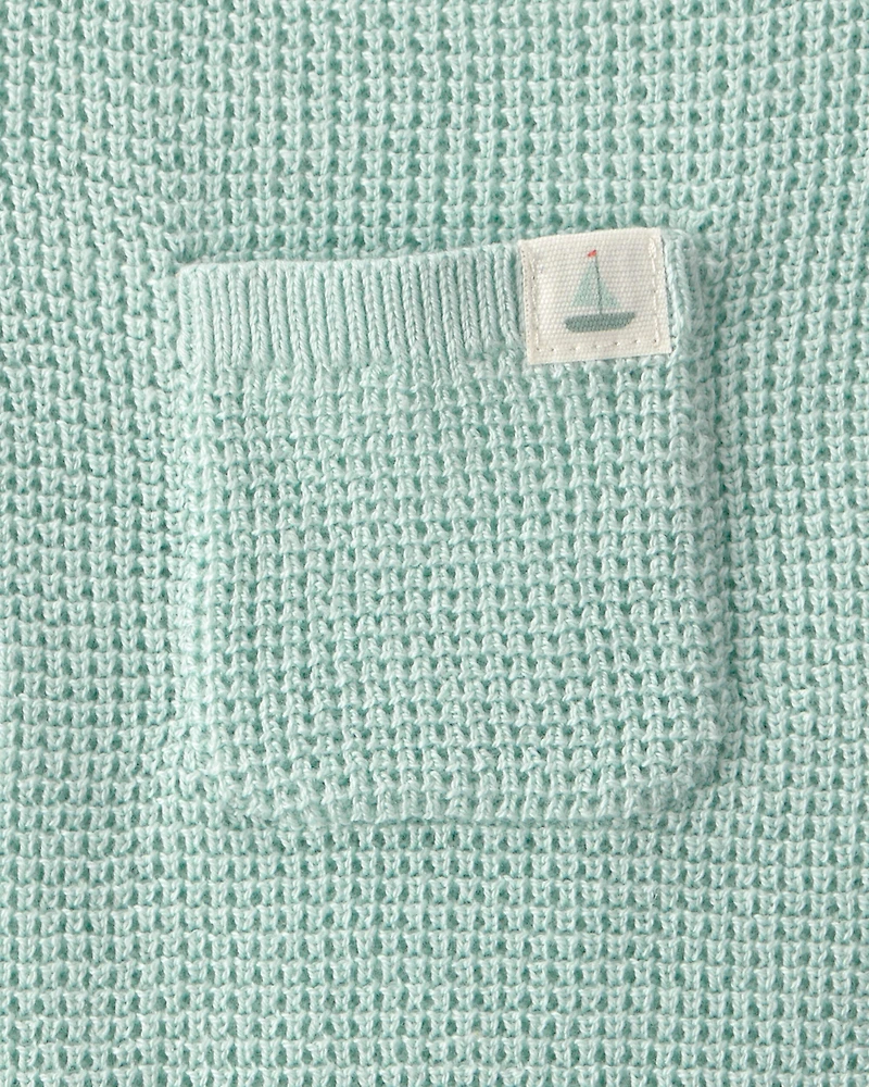 Baby Crochet Bubble Romper - Green