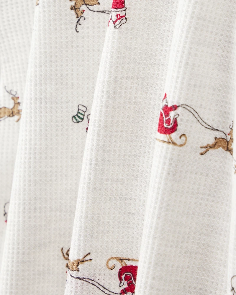 Kid Santa Sleigh PurelySoft Long-Sleeve 2-Piece Pajamas - Grey