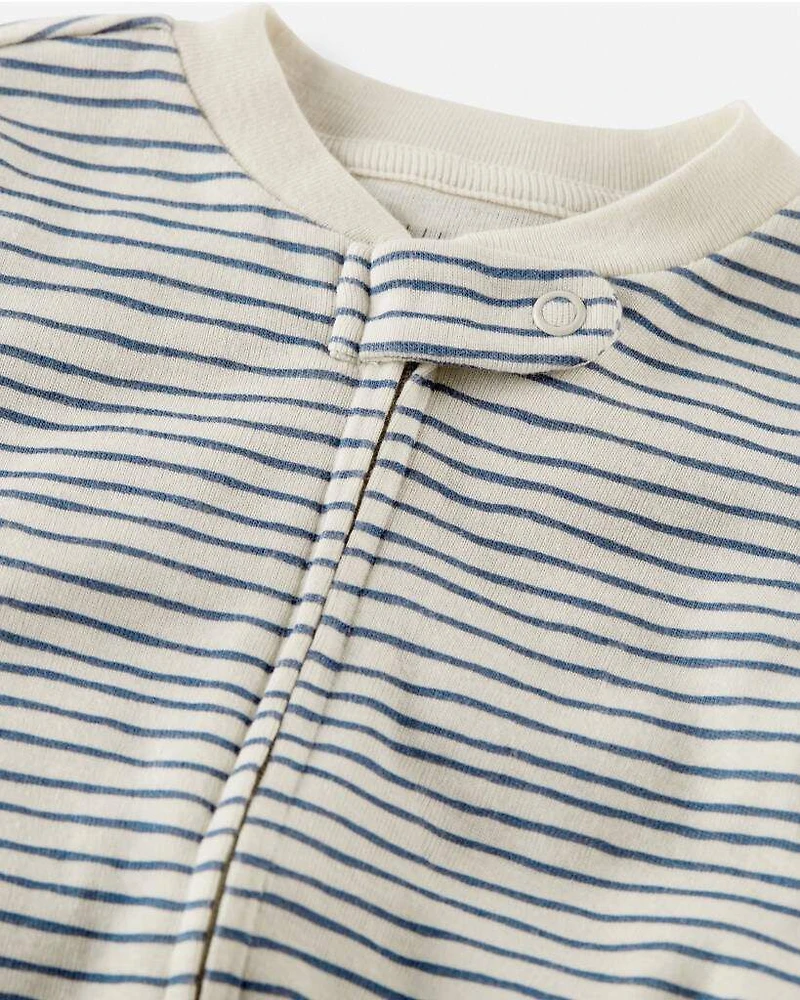 Baby Organic Cotton Sleep & Play Pajamas in Stripes