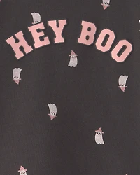 Toddler Girl Halloween 'Hey Boo' French Terry Pullover & Pant Set - Black