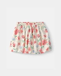 Girls 2-Piece Floral Top & Skort Set - White