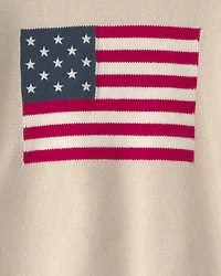 Kid Organic Cotton American Flag Knit Sweater