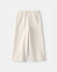 Toddler Girl French Terry Wide-Leg Active Pants - Ivory