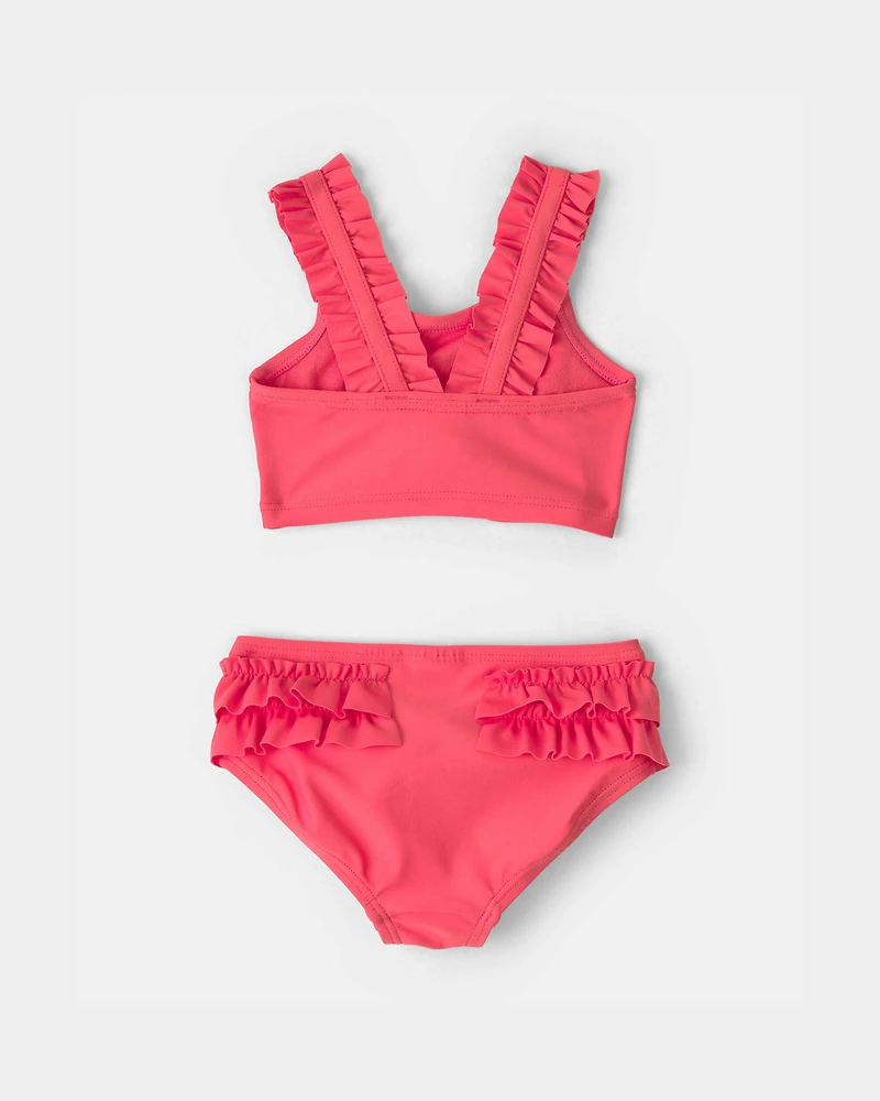 Baby Girl 3-Piece Tankini & Cover-up Set - Orange/Ivory