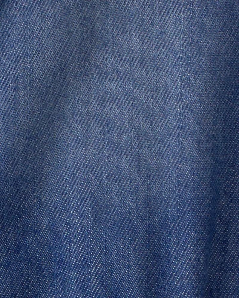 Baby Girl Denim Button-Up Dress - Dark Wash