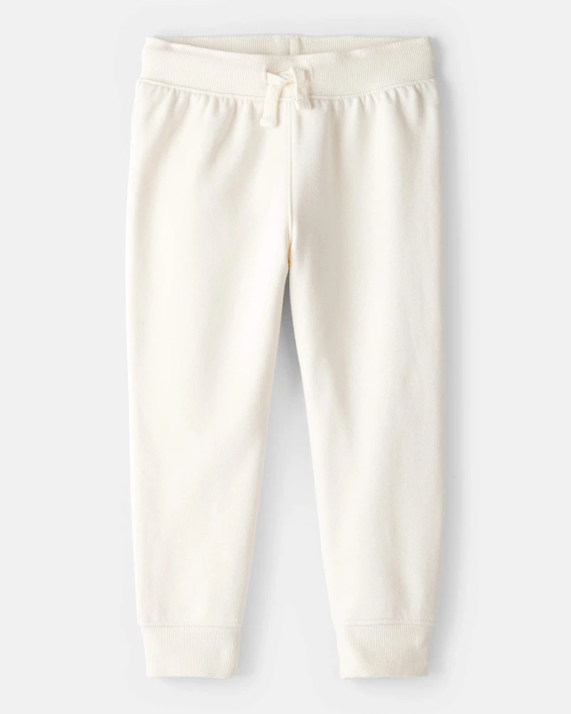 Toddler Girl Drawstring Joggers - Cream