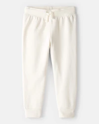 Toddler Girl Drawstring Joggers - Cream