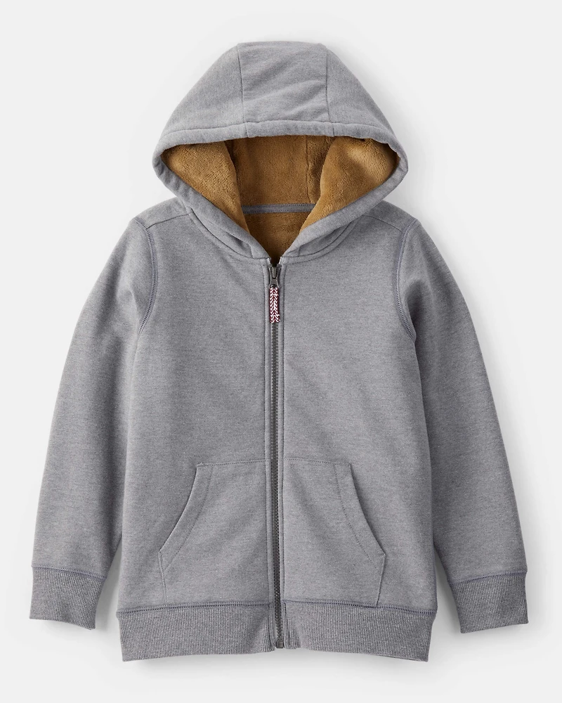 Boys Hooded Zip-Up Jacket - Grey