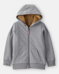 Boys Hooded Zip-Up Jacket - Grey
