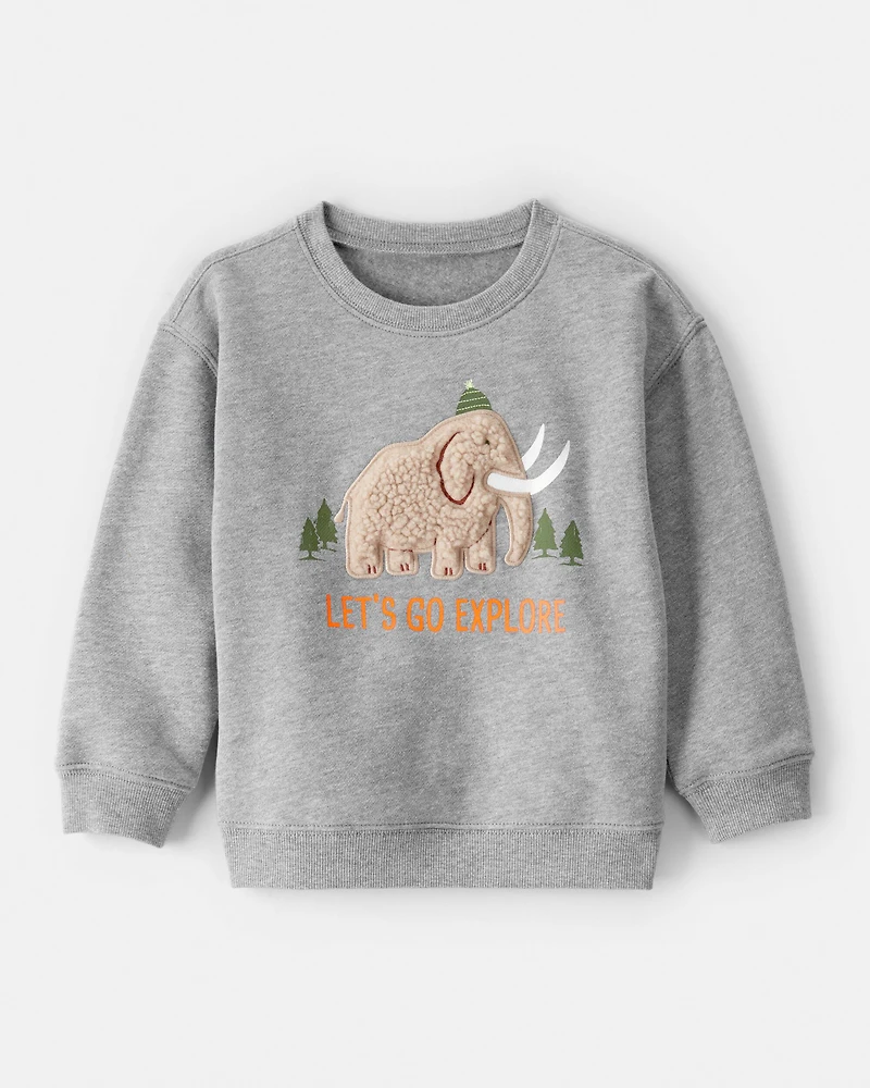 Toddler Boy DayDream Fleece Mammoth Pullover Sweatshirt - Grey
