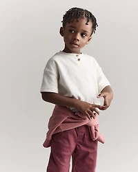 Toddler Boy Short-Sleeve Pocket Henley Tee - Cream