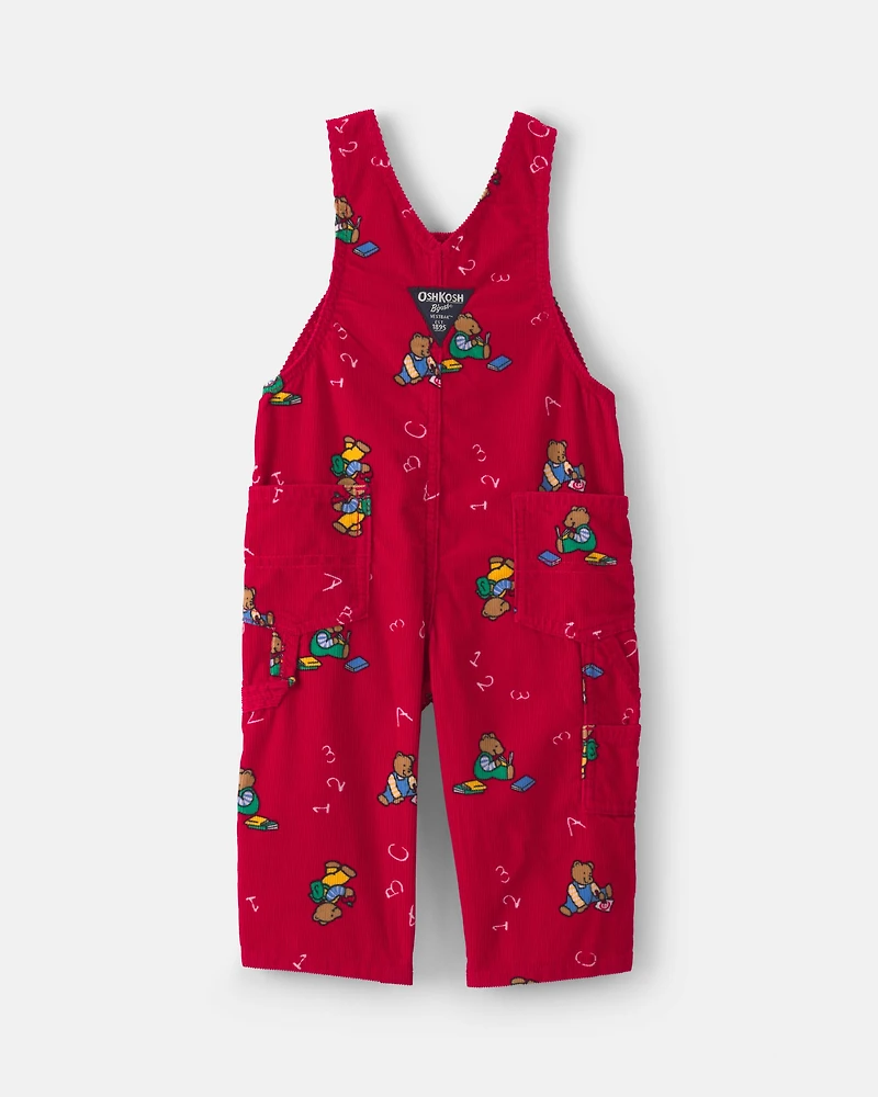 Baby Bear Corduroy Overalls - Red
