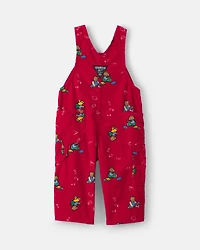 Baby Bear Corduroy Overalls - Red